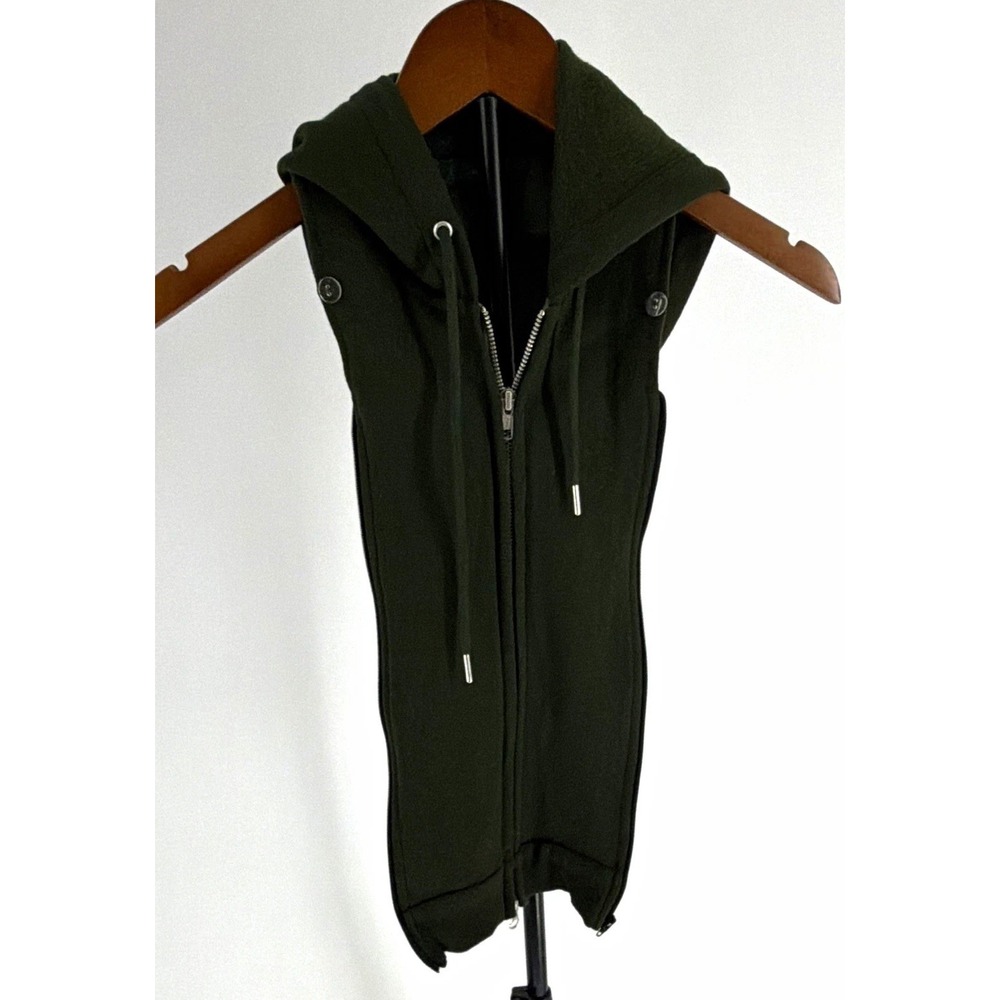 Brunne Women's Green Olive Moss Full Zip Hooded Fleece Dickey